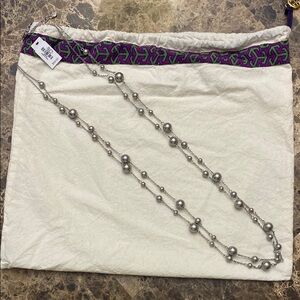 Talbots Silver Beaded Necklace